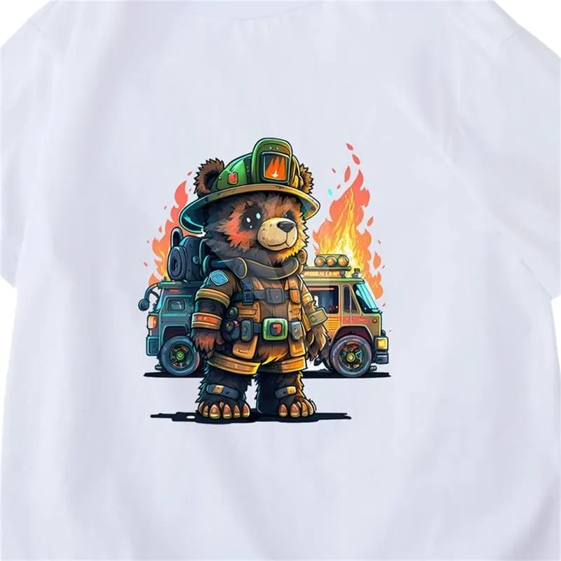 3 Pack Boys Short Sleeve Tshirt Cotton Multi Color Graphic Tee Summer Tops 6-18Y