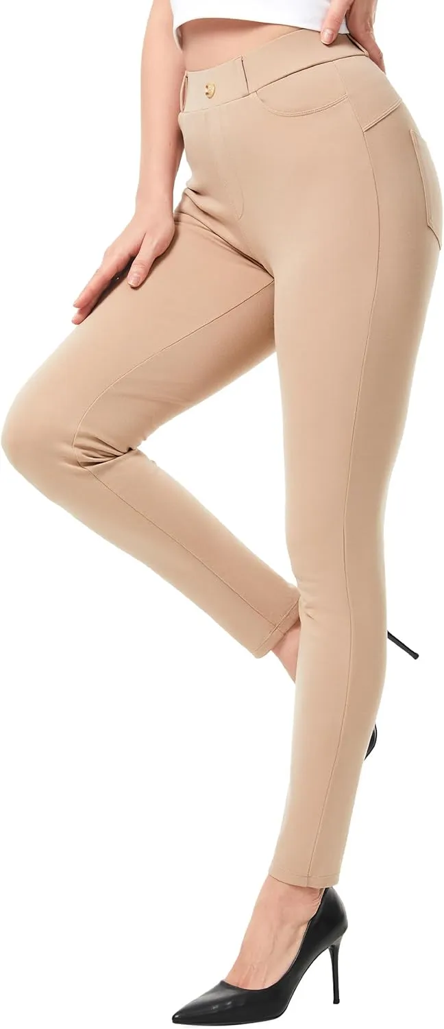 AFITNE Women's Yoga Dress Pants 2025 Spring Skinny Pull On Work Pants Stretchy Slim Fit Leg Office Casual Slacks