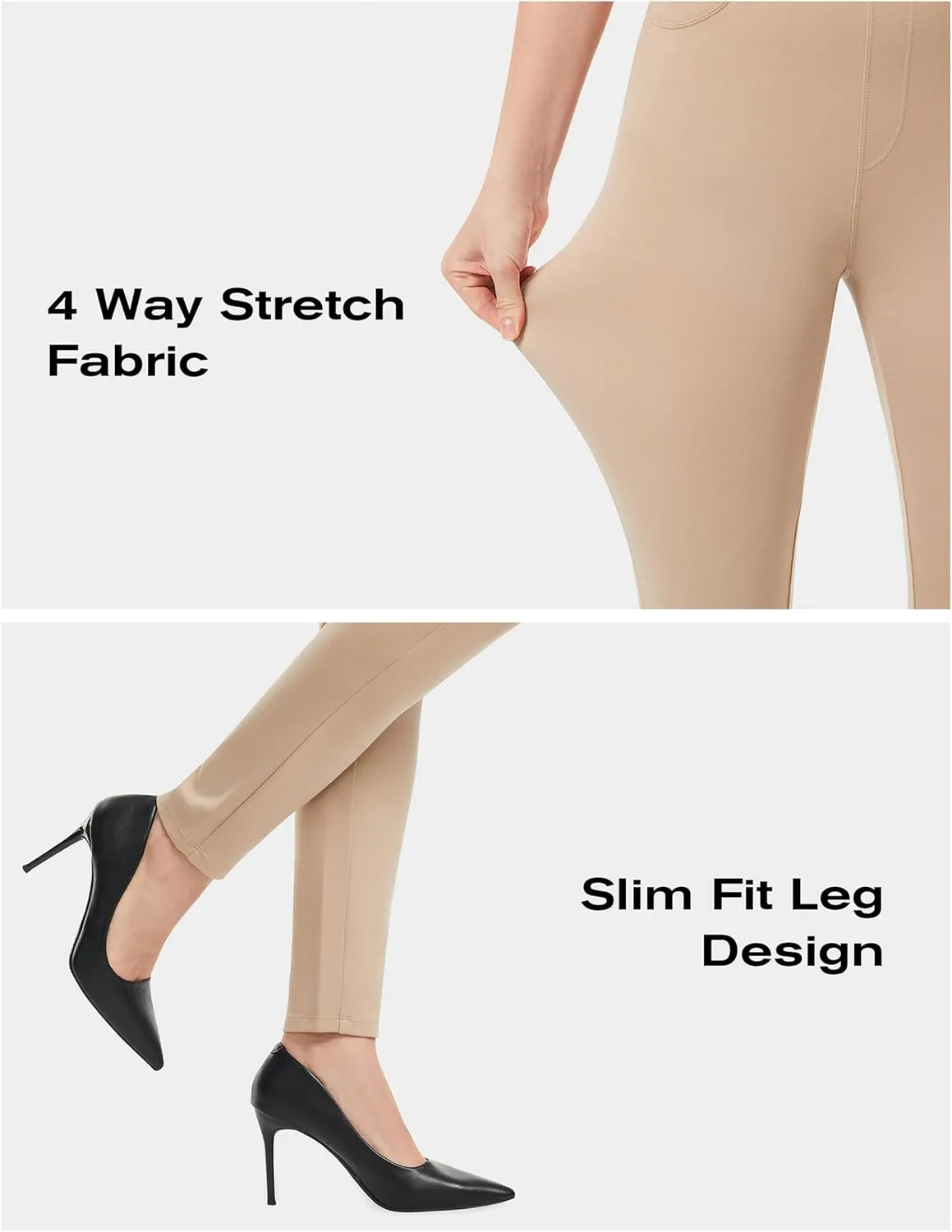 AFITNE Women's Yoga Dress Pants 2025 Spring Skinny Pull On Work Pants Stretchy Slim Fit Leg Office Casual Slacks