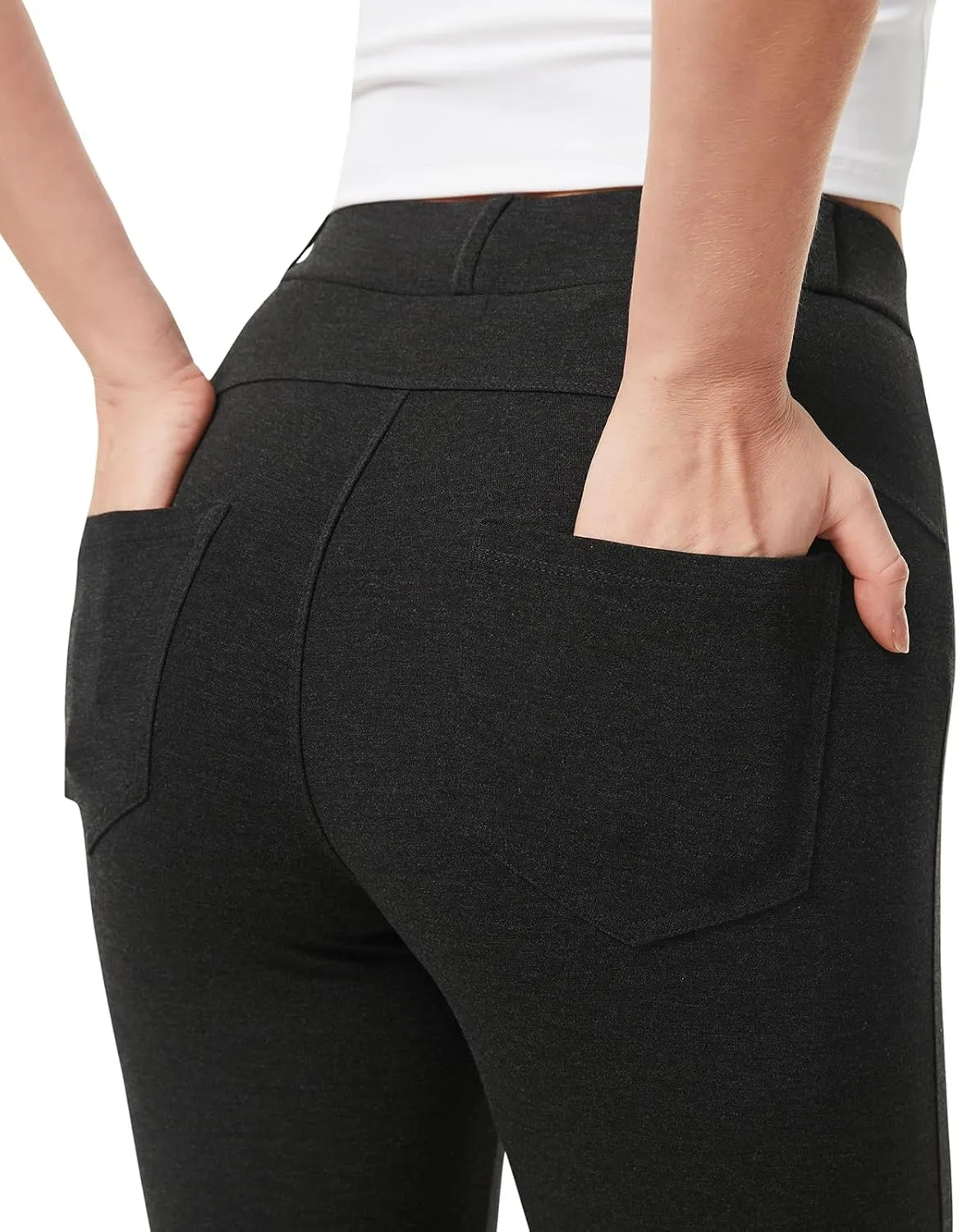 AFITNE Women's Yoga Dress Pants 2025 Spring Skinny Pull On Work Pants Stretchy Slim Fit Leg Office Casual Slacks