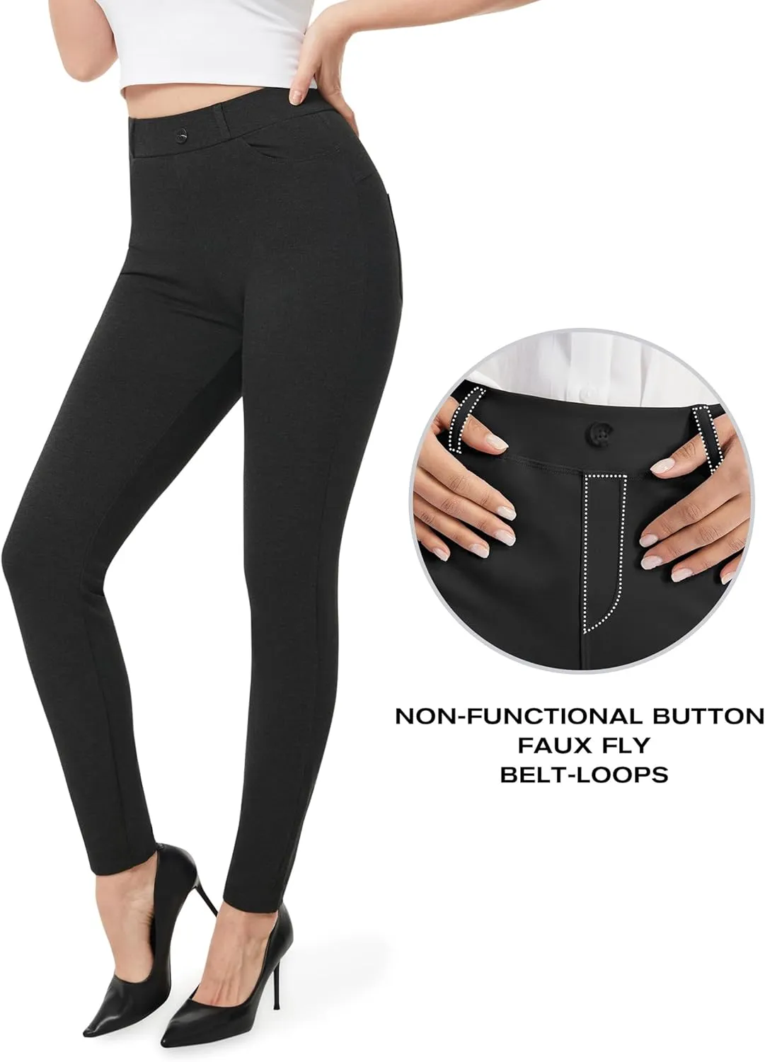 AFITNE Women's Yoga Dress Pants 2025 Spring Skinny Pull On Work Pants Stretchy Slim Fit Leg Office Casual Slacks
