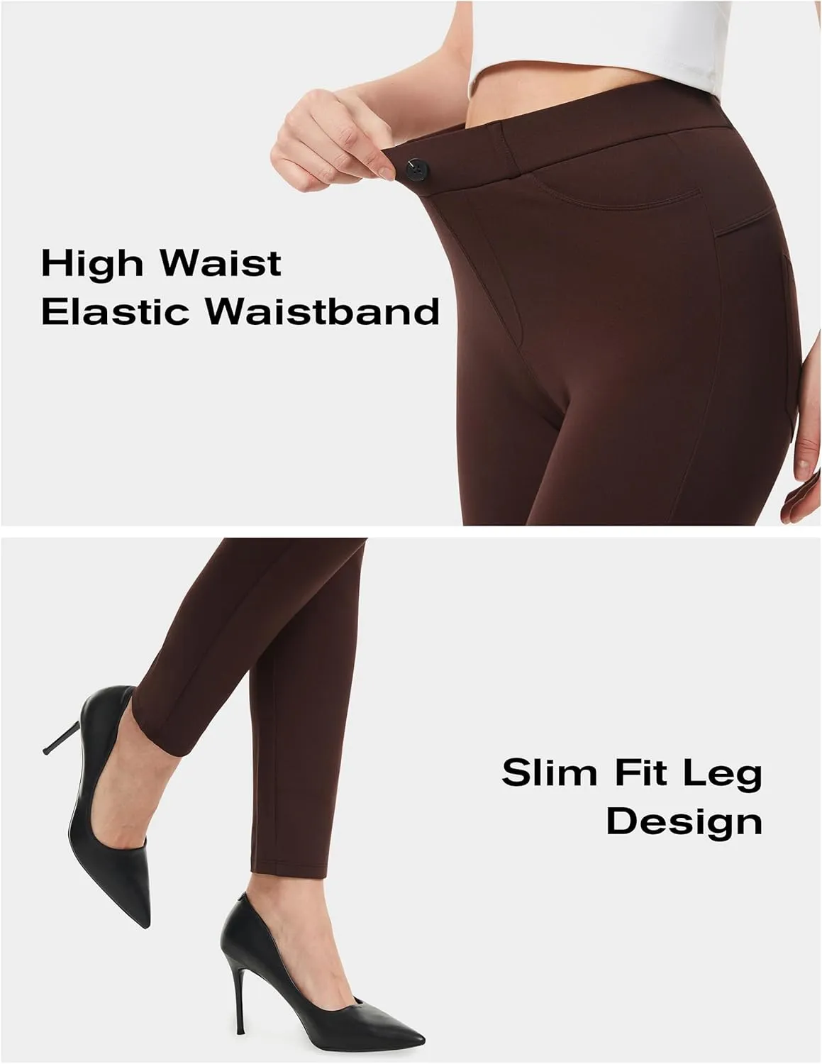 AFITNE Women's Yoga Dress Pants 2025 Spring Skinny Pull On Work Pants Stretchy Slim Fit Leg Office Casual Slacks