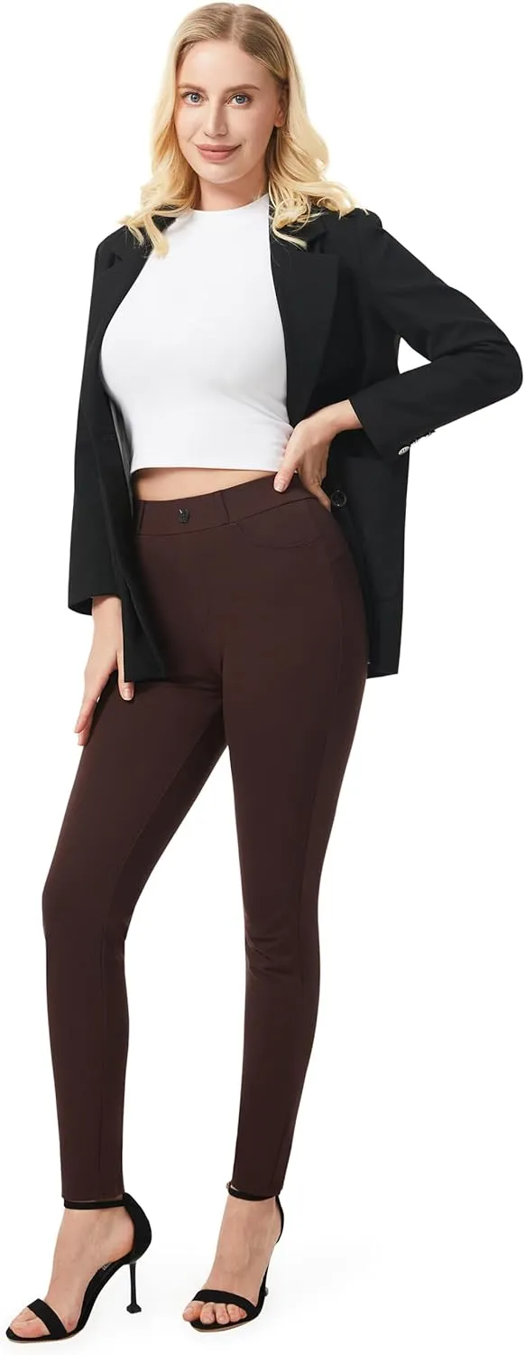 AFITNE Women's Yoga Dress Pants 2025 Spring Skinny Pull On Work Pants Stretchy Slim Fit Leg Office Casual Slacks