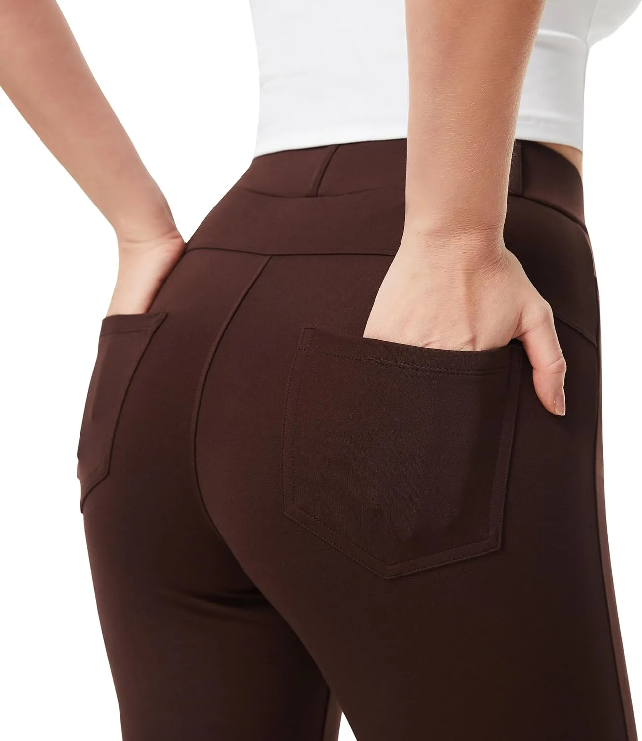 AFITNE Women's Yoga Dress Pants 2025 Spring Skinny Pull On Work Pants Stretchy Slim Fit Leg Office Casual Slacks
