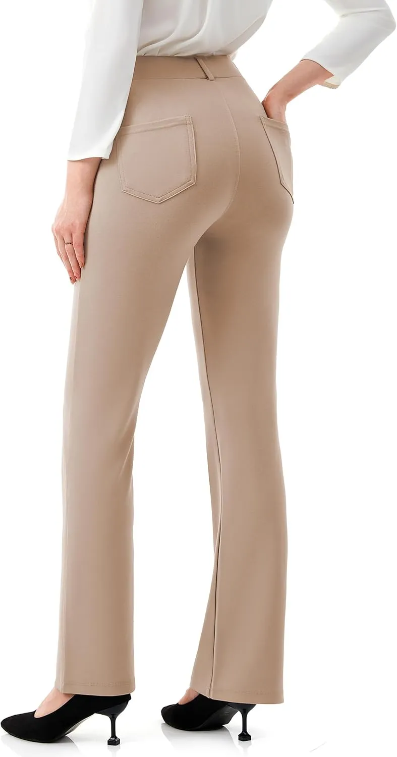 AFITNE Women's Yoga Dress Pants 2025 Spring Stretchy Work Slacks Straight Leg Business Office Casual Pants