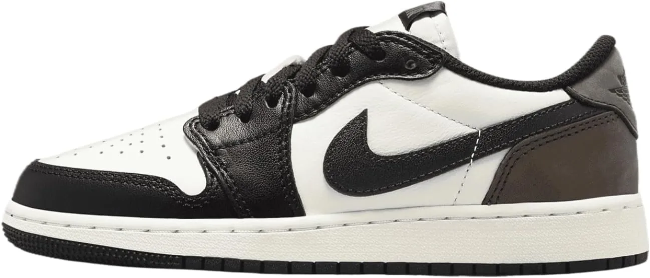Air Jordan 1 Low OG Wolf Grey Big Kids' Shoes (CZ0858-102, Sail/Dark Mocha/Black) Size 6.5