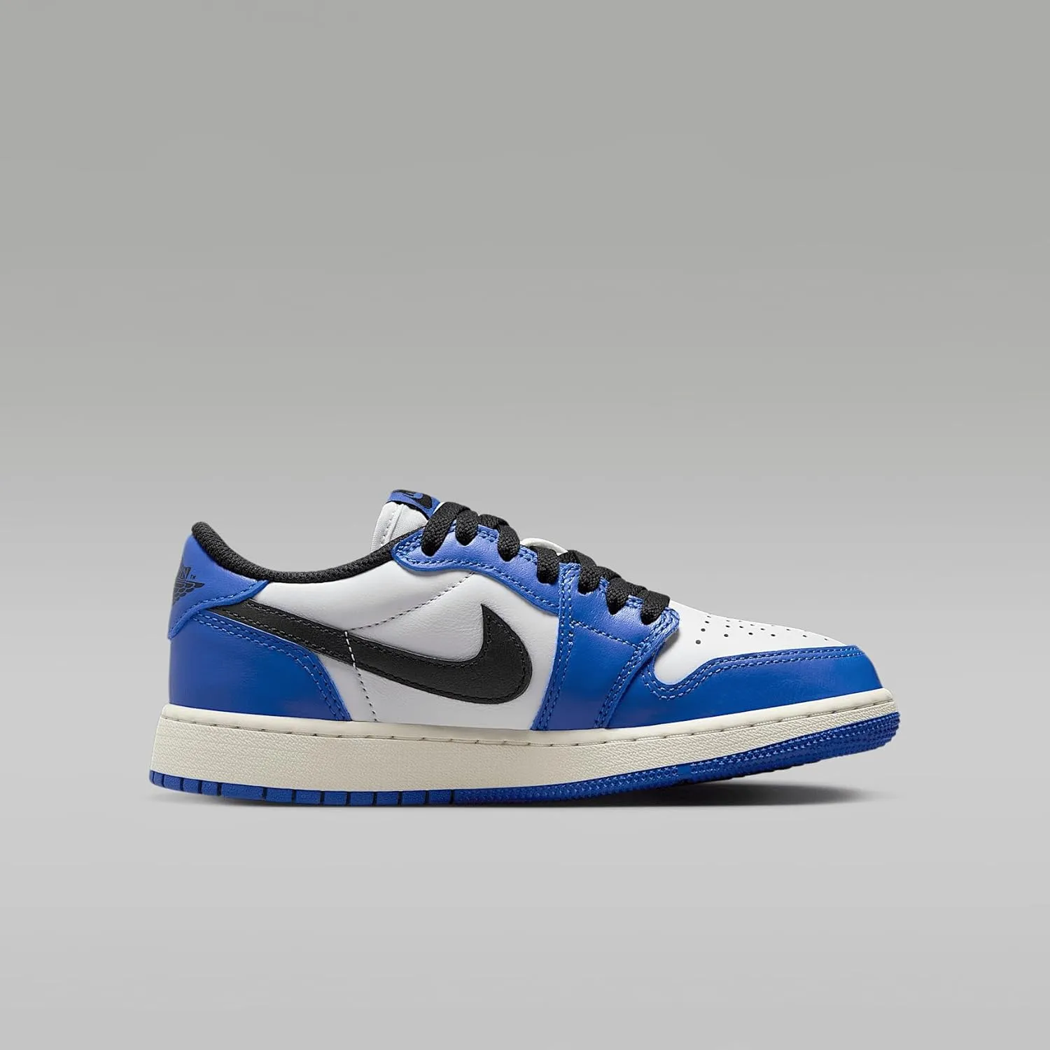 Air Jordan 1 Low OG Wolf Grey Big Kids' Shoes (CZ0858-140, White/Game Royal/Sail/Black)