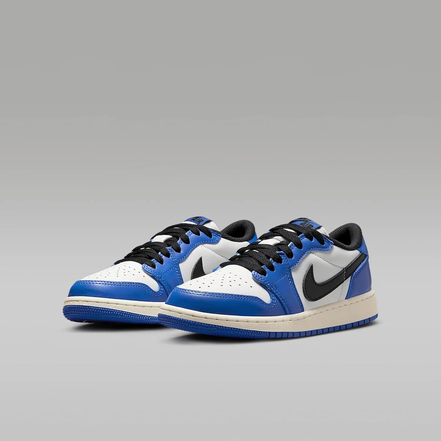Air Jordan 1 Low OG Wolf Grey Big Kids' Shoes (CZ0858-140, White/Game Royal/Sail/Black)