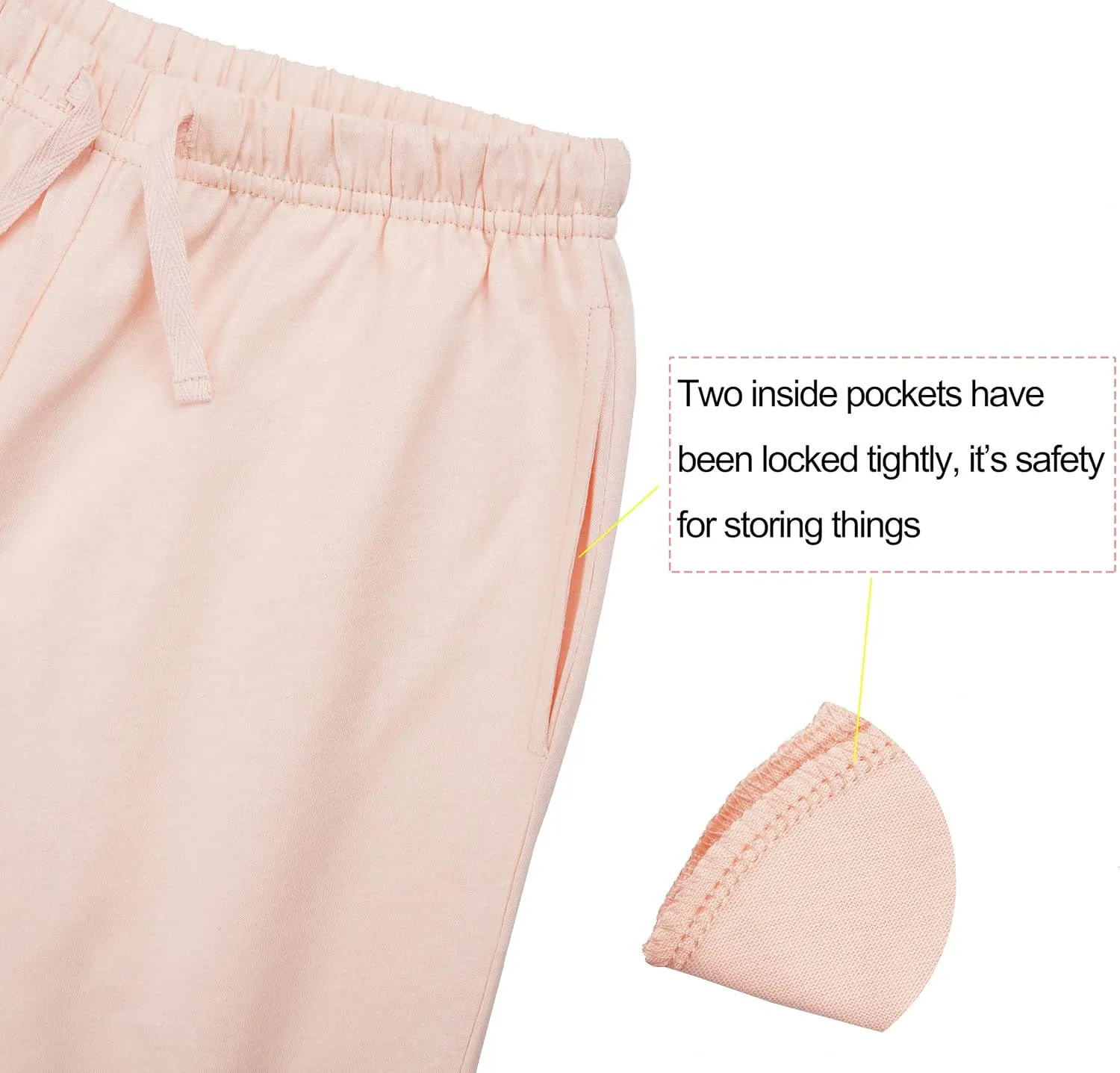 ALWAYSONE Kids Cotton Sweat Sport Shorts with Drawstring Soft Jersey Athletic Shorts for Boys and Girls 3-12 Years