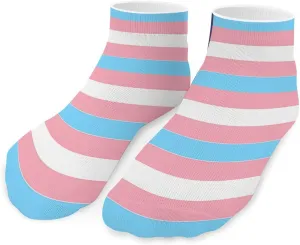 Ameriacn Transgender Flag Ankle Socks Low Cut Casual Athletic Sock Funny Print No Show Sock for Men Women