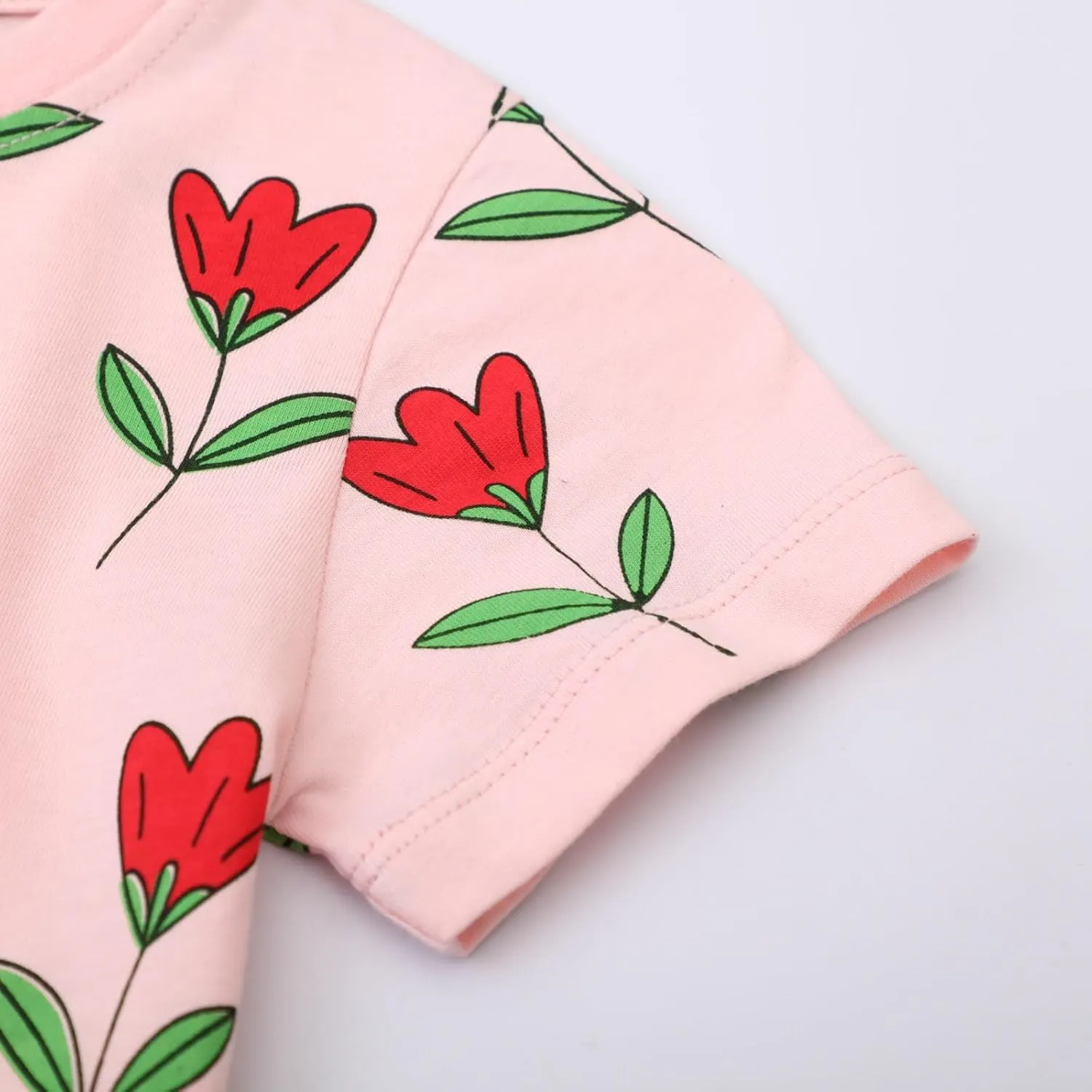 AMIYAN Toddler Girls Cotton Dress Short Sleeve Summer Sundress Casual Cartoon Print Dresses for Girls 2-6 Years