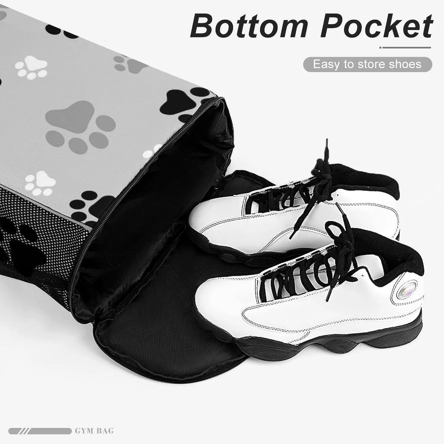 Animal Paw Prints Sports Bundle Pocket with Dry Wet Separation Unisex