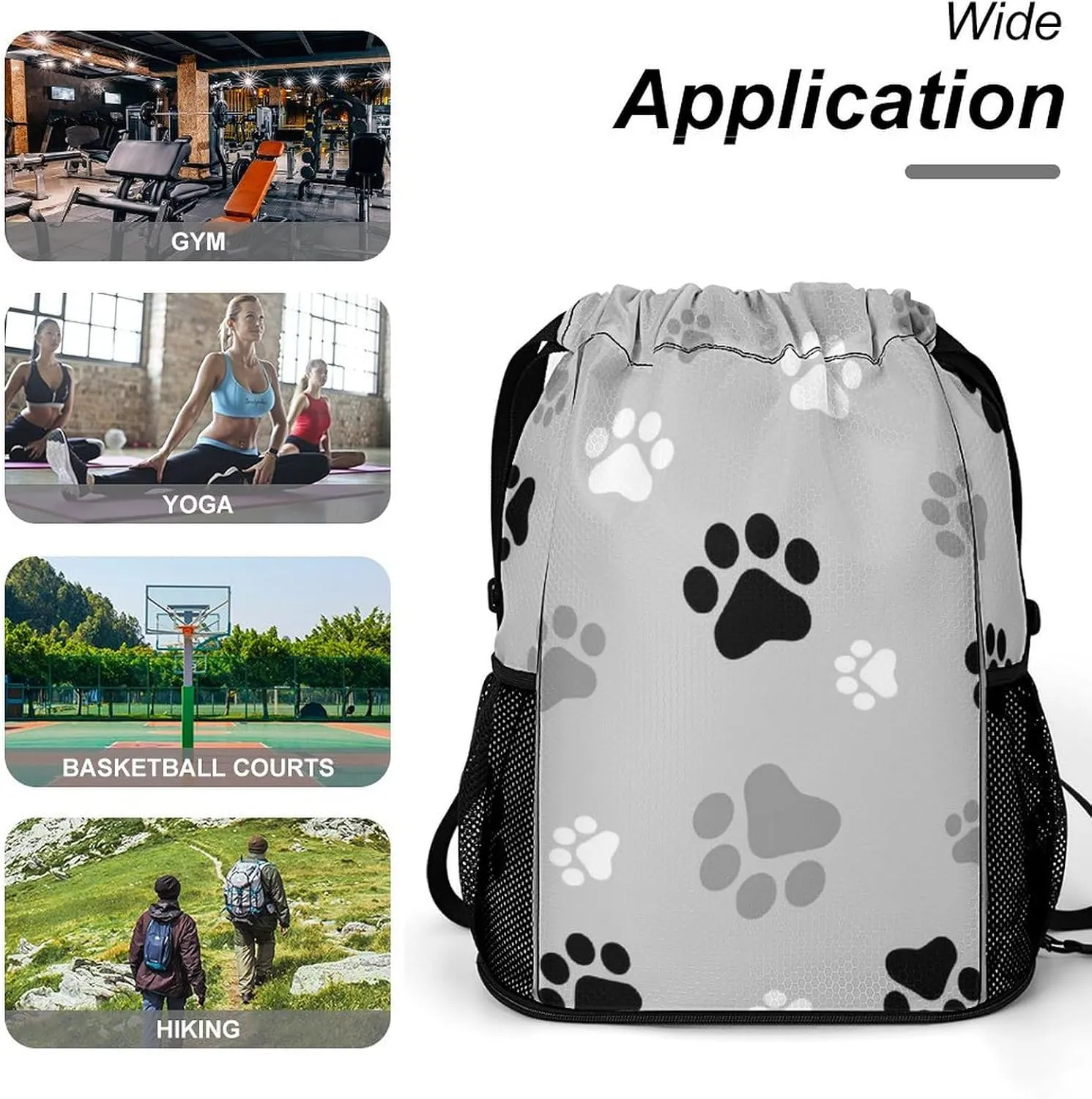 Animal Paw Prints Sports Bundle Pocket with Dry Wet Separation Unisex