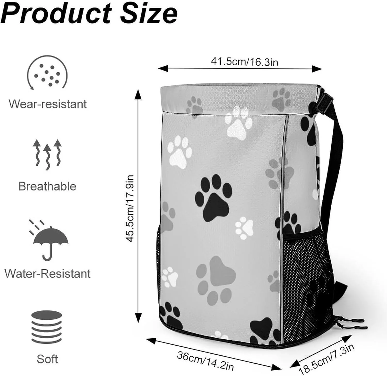 Animal Paw Prints Sports Bundle Pocket with Dry Wet Separation Unisex