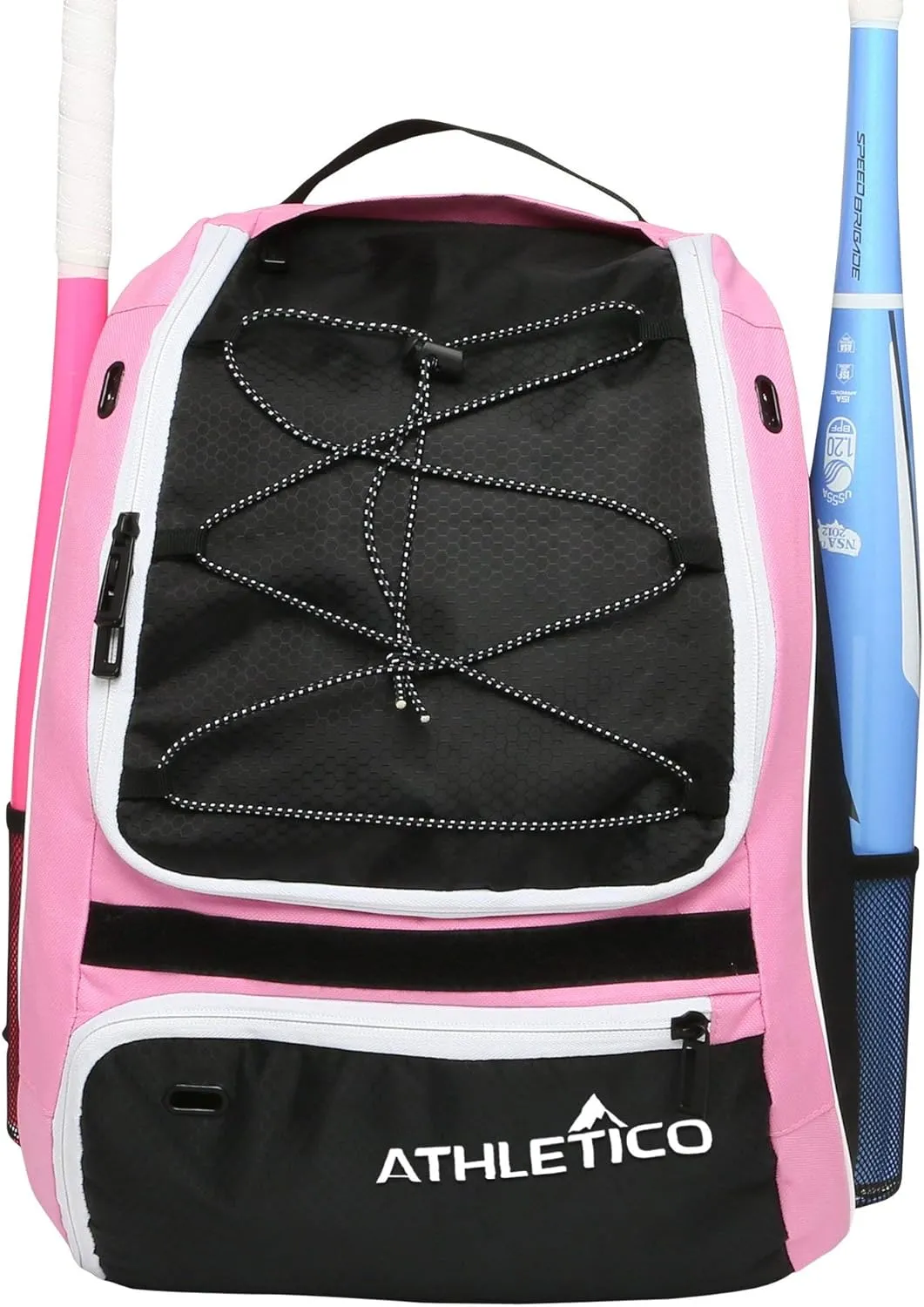 Athletico Softball Bat Bag - Backpack for Softball, Baseball, & T-Ball Equipment & Gear for Kids, Youth, and Adults | Holds Bat, Helmet, Glove, & Shoes | Separate Shoe Compartment, & Fence Hook