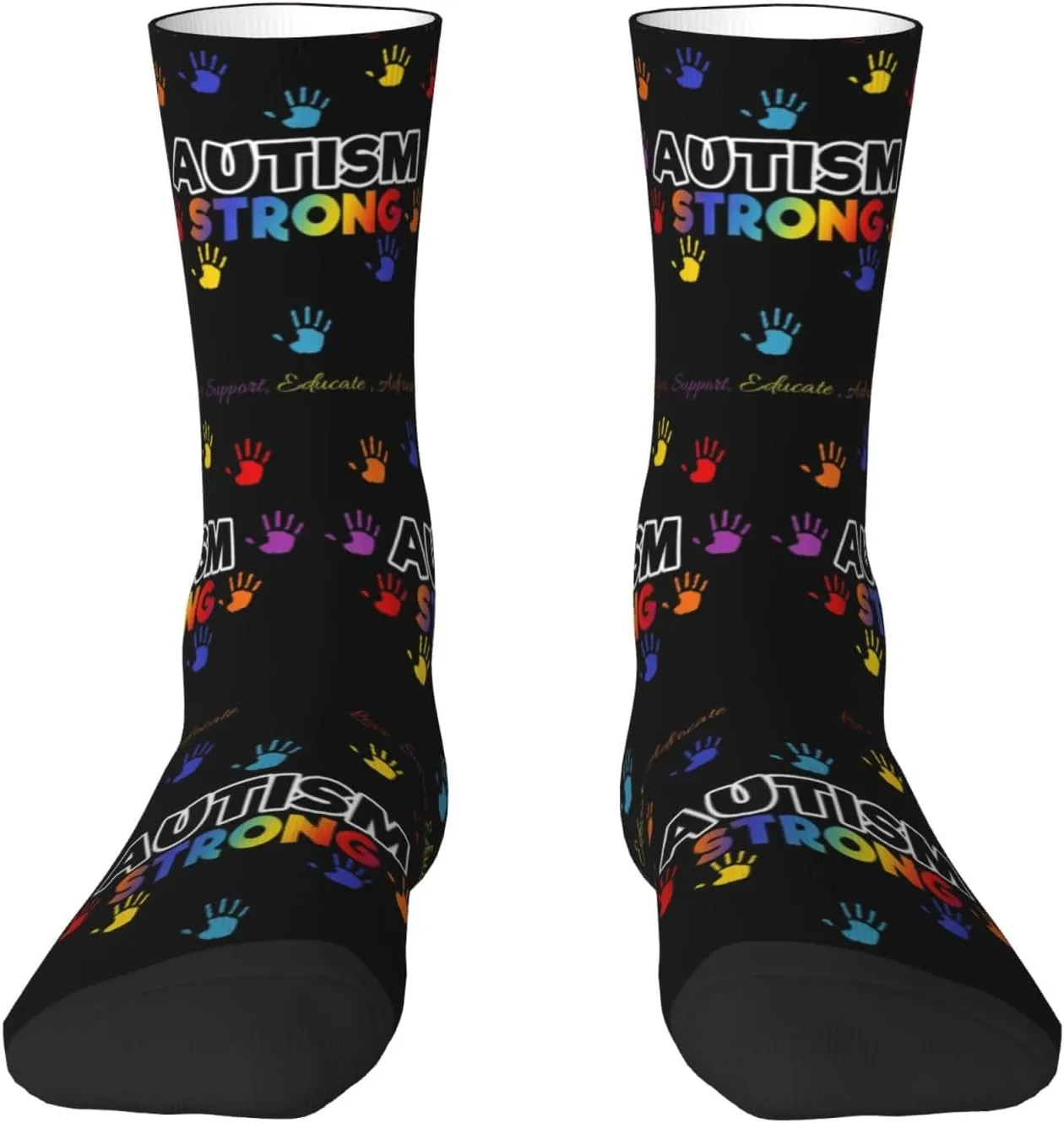 Autism Awareness Crew Socks Unisex Mid Calf Hiking Running Athletic Socks Colorful Print Socks