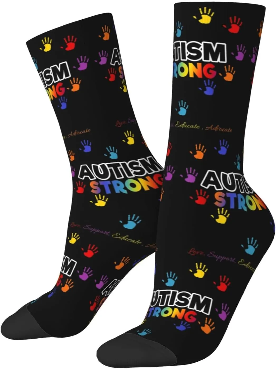 Autism Awareness Crew Socks Unisex Mid Calf Hiking Running Athletic Socks Colorful Print Socks
