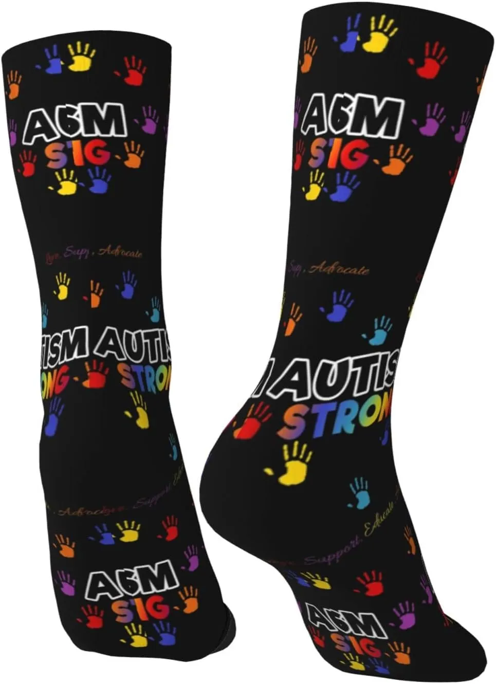 Autism Awareness Crew Socks Unisex Mid Calf Hiking Running Athletic Socks Colorful Print Socks