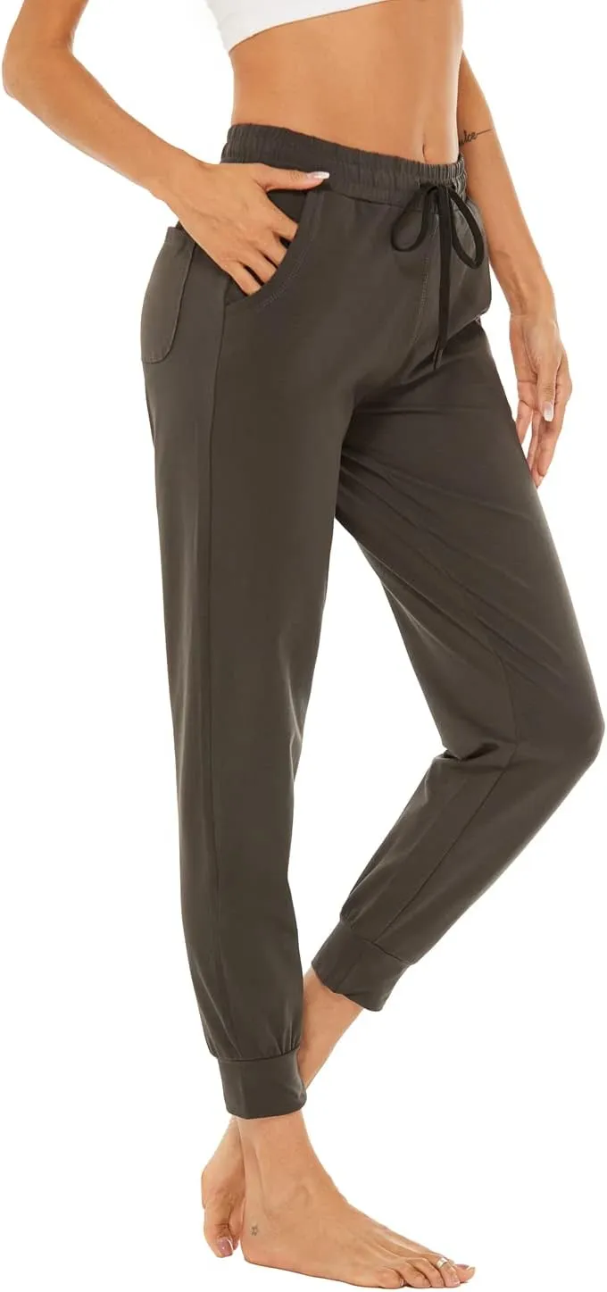 AvaCostume Women's Lightweight Cotton Sweatpants Yoga Joggers Lounge Casual Pants with Pockets