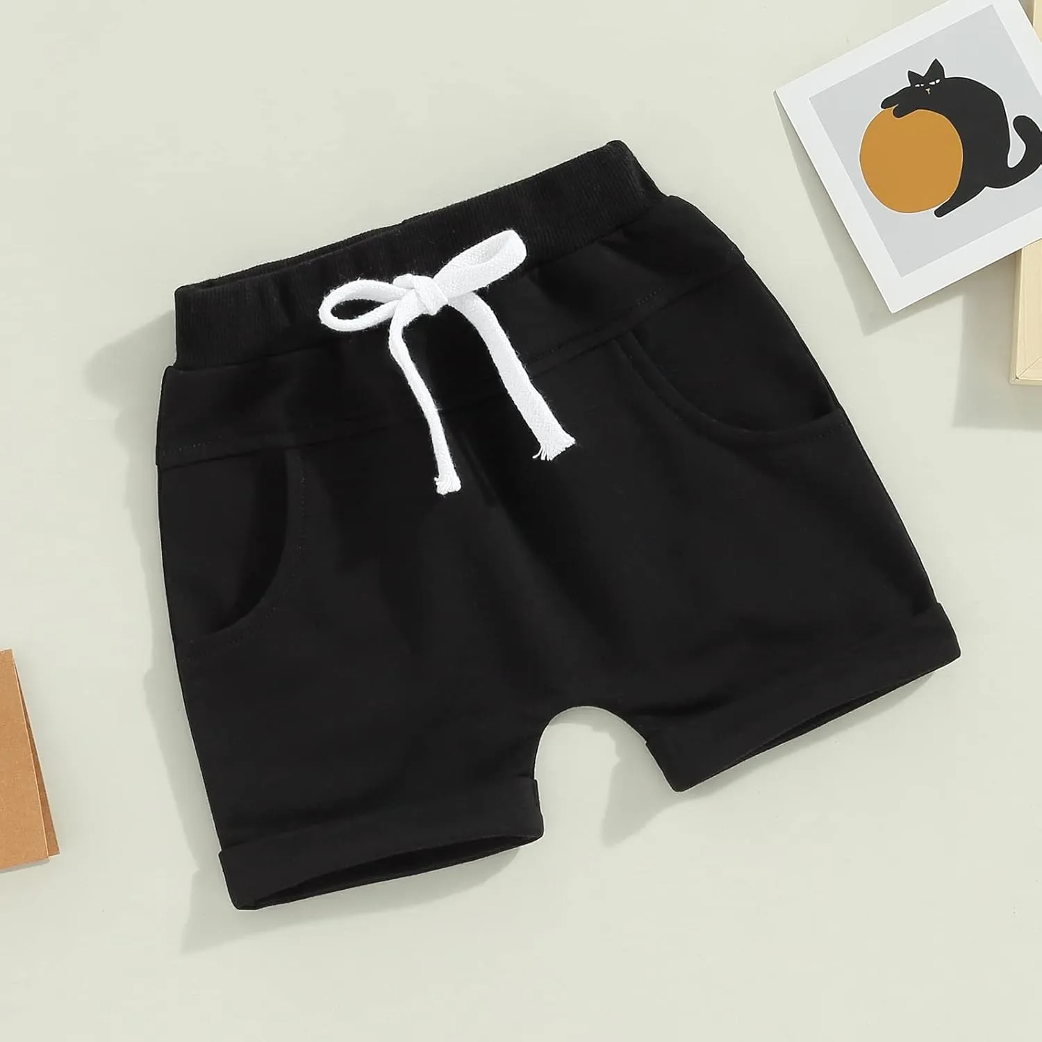 Baby Boys' Toddler 3-Pack Pull-on Jogger Shorts Knit Shorts Classic Fit Elastic Waist Shorts Kids Multipacks Pants