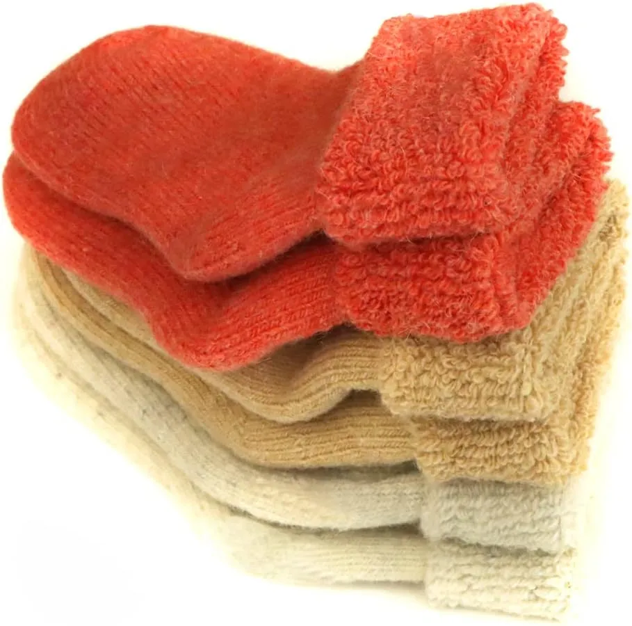 Baby Toddler Thick Wool Socks - Super Warm Soft Winter Solid Color Casual Crew Socks For Baby Girls Boys(Pack of 3)