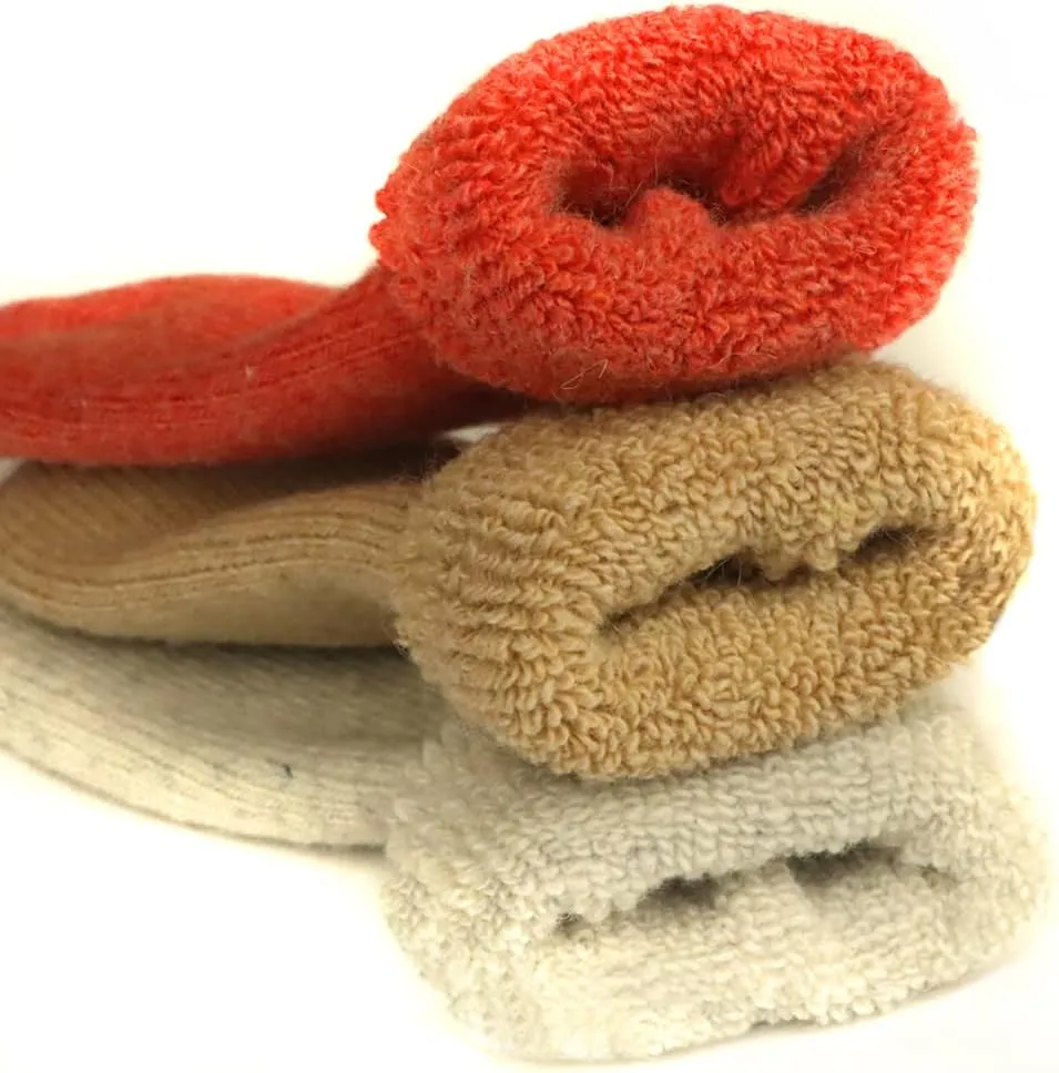 Baby Toddler Thick Wool Socks - Super Warm Soft Winter Solid Color Casual Crew Socks For Baby Girls Boys(Pack of 3)