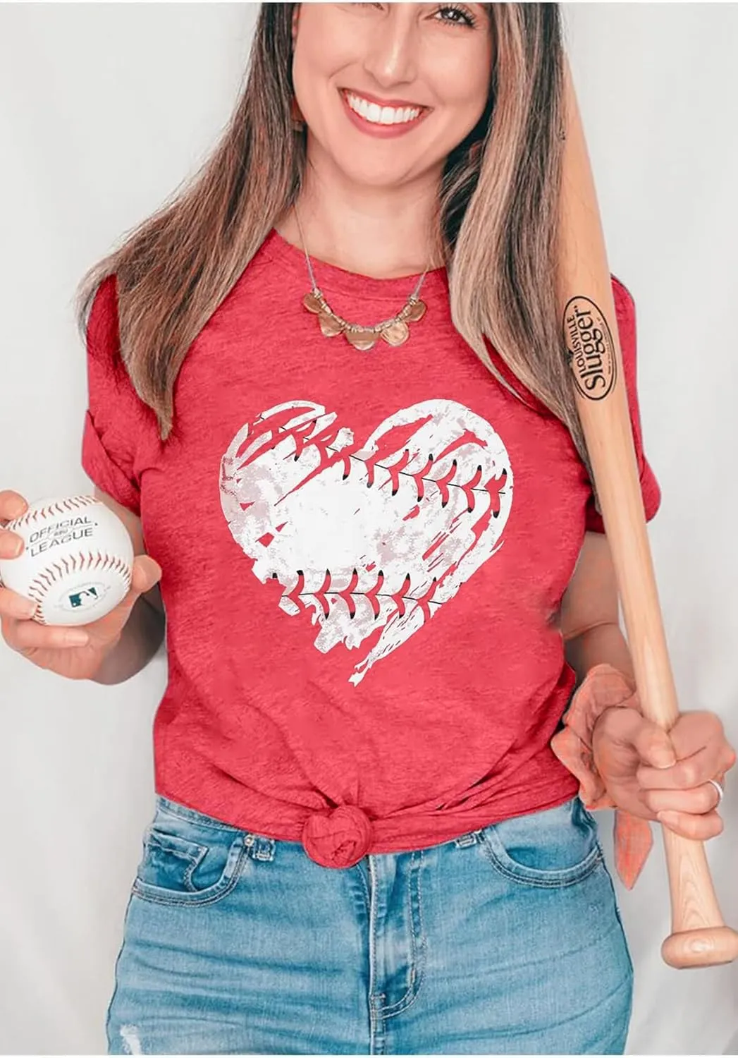 Baseball Shirt Women Baseball Mom Shirts Baseball Heart Graphic Tee Funny Workout Shirts