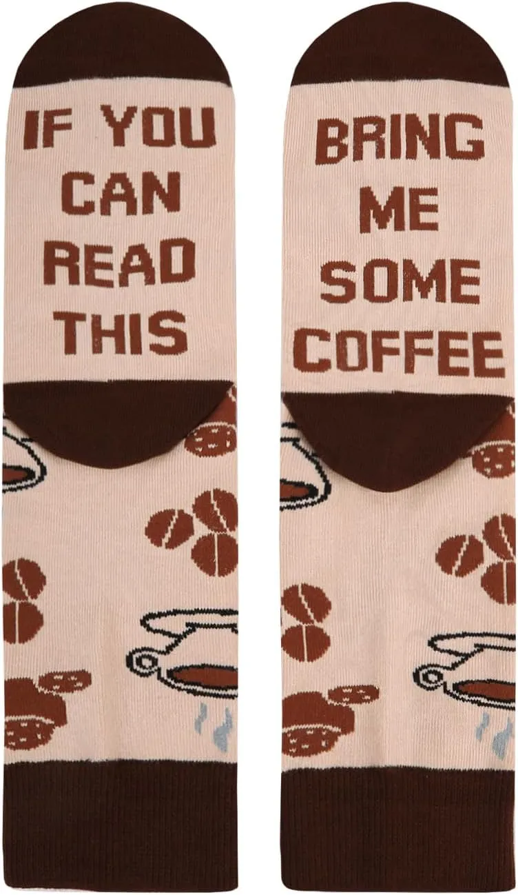 Benefeet Sox Mens Funny Crazy If You Can Read This Bring Me Taco Coffee Food Socks - Boys Novelty Saying
