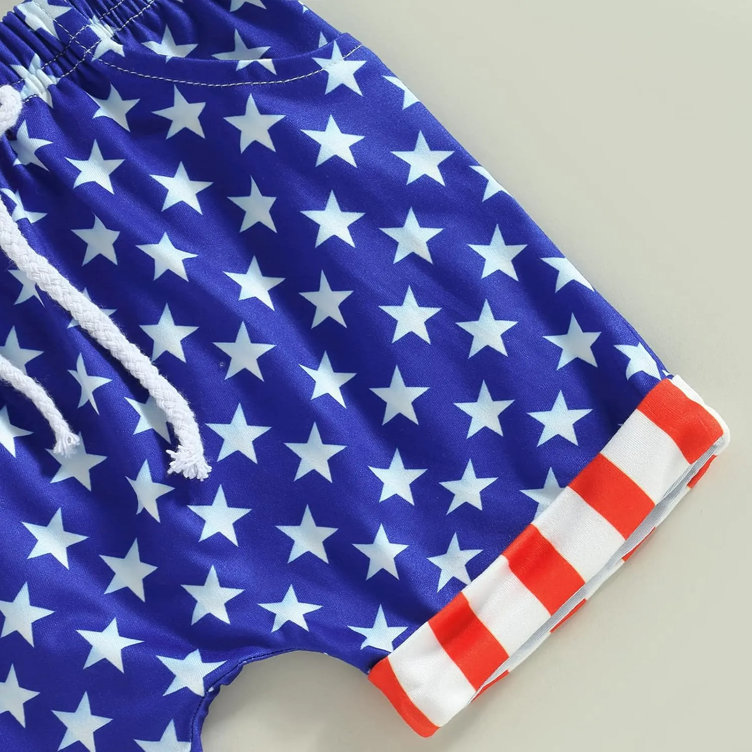 BOIBOKOKO 4th of July Baby Boy Outfit Letter Print Short Sleeve Shirt Top Star Jogger Shorts USA Patriotic Clotes