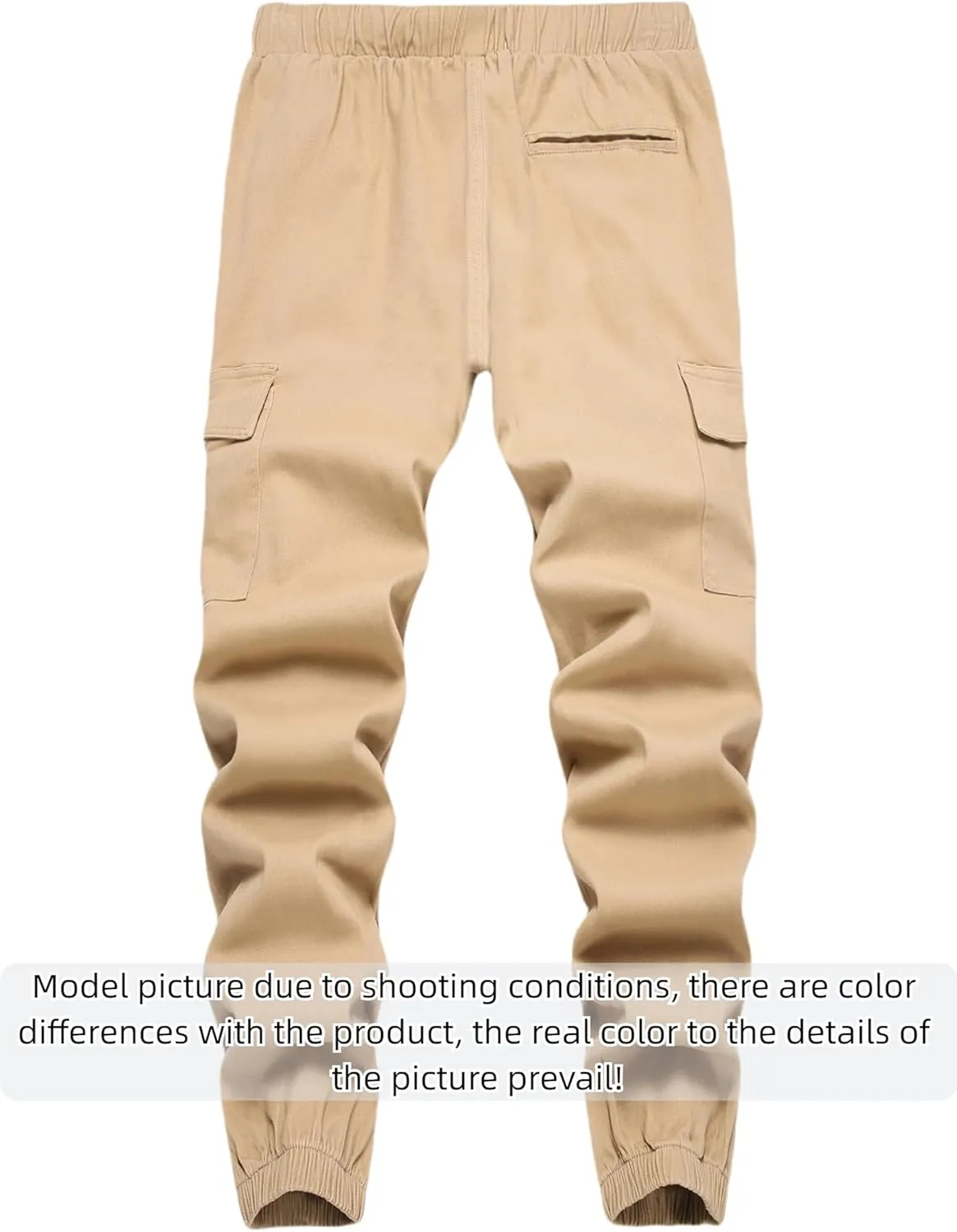 Boy's Cargo Joggers Pants Elastic Waist Casual Drawstring School Outdoor Youth Twill Baggy Pants Size 8-16