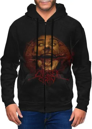 Chelsea Music Grin Band Full Zip Hoodie Men'S Casual Sweatshirt Long Sleeve With Pocket Pullover Hooded