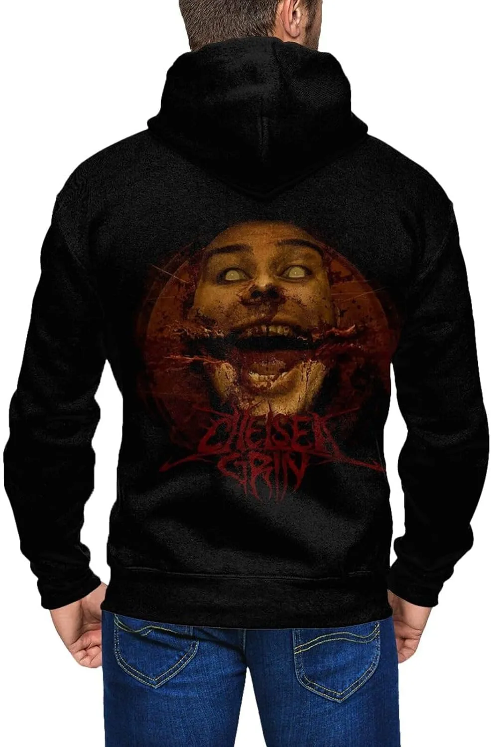 Chelsea Music Grin Band Full Zip Hoodie Men'S Casual Sweatshirt Long Sleeve With Pocket Pullover Hooded