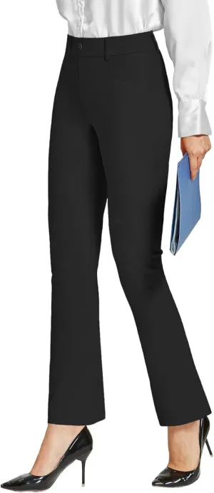 ChinFun Women's Yoga Dress Pants Straight Leg/Bootcut Stretch Work Slacks Office Business Casual Golf Pants 4 Pockets
