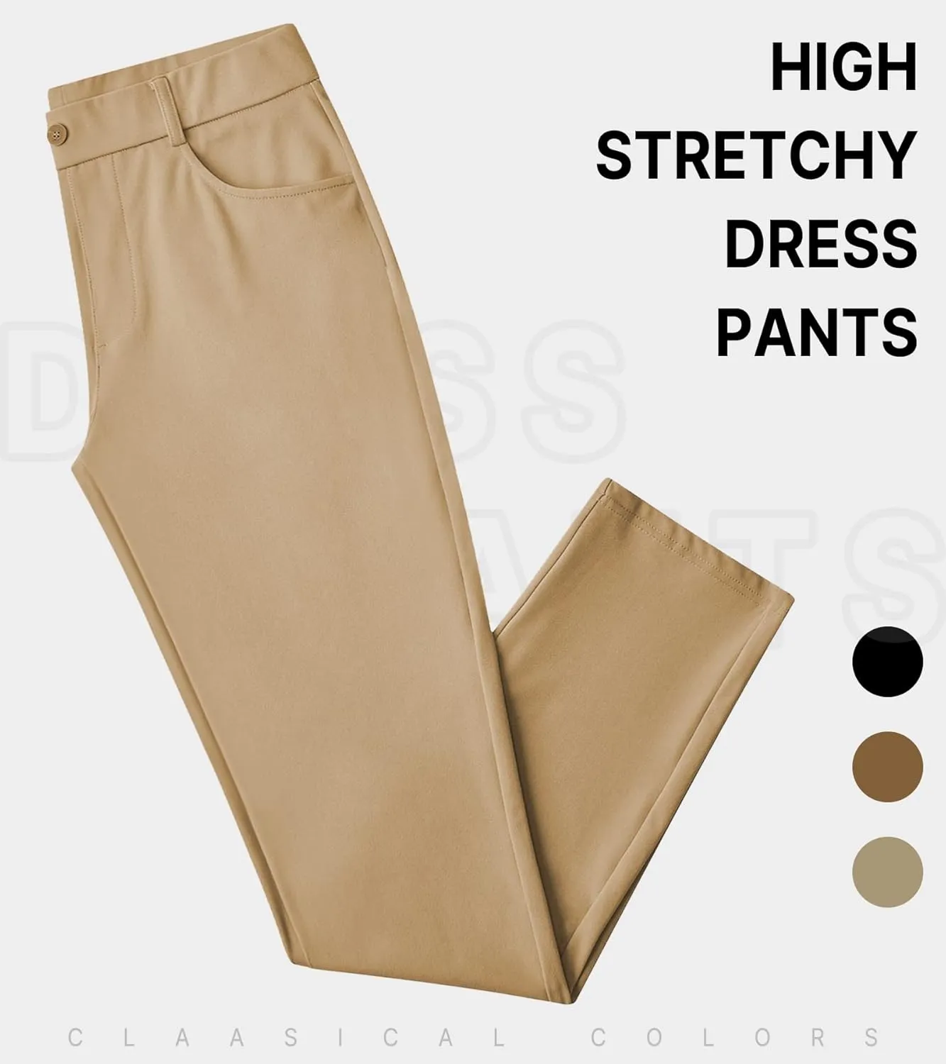 ChinFun Women's Yoga Dress Pants Straight Leg/Bootcut Stretch Work Slacks Office Business Casual Golf Pants 4 Pockets