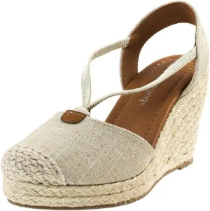 City Classified Women's Cap Toe Espadrille Wedge Sandal