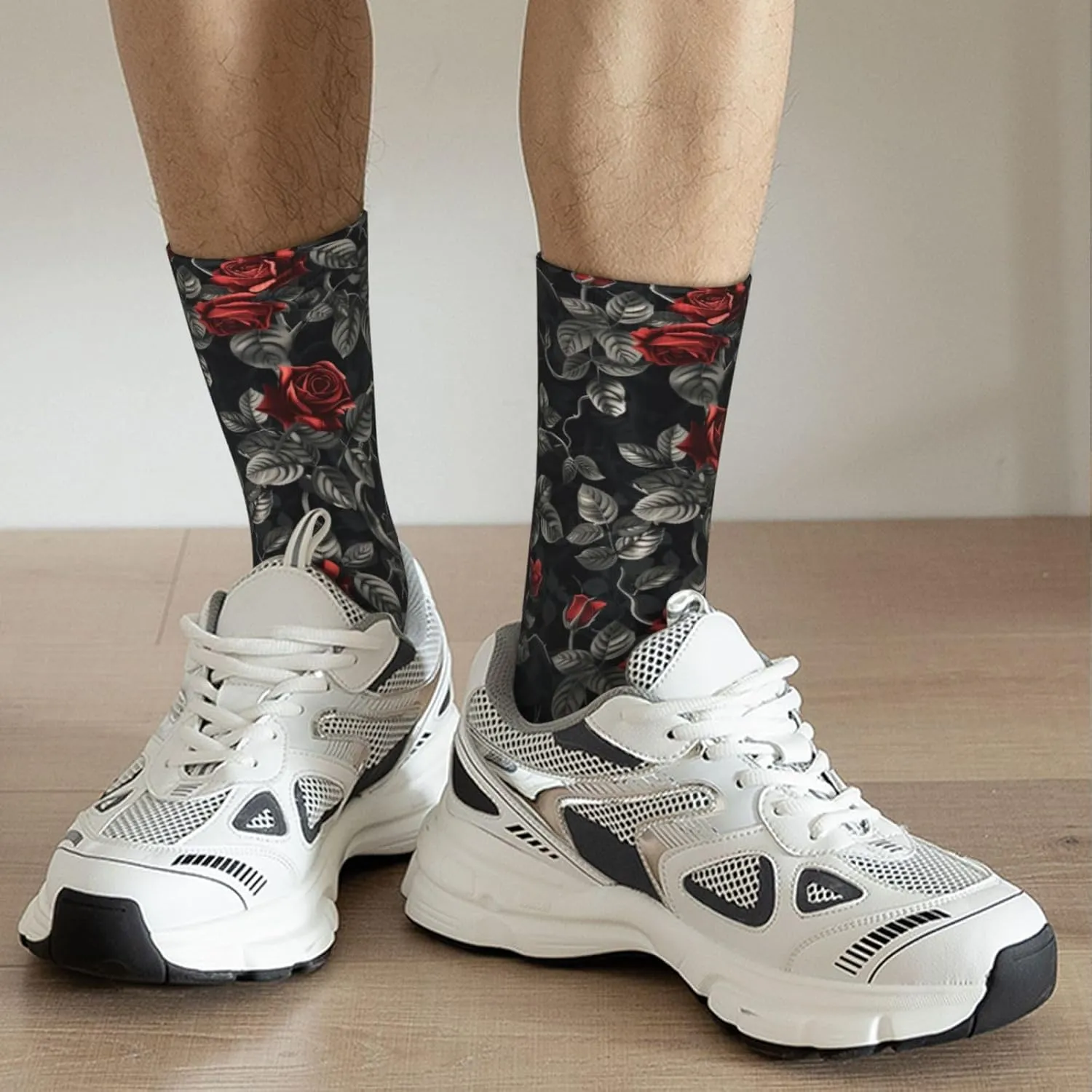Colorful Rainbow Tie Dye Crew Socks Unisex Mid Calf Hiking Running Athletic Socks Colorful Print Socks