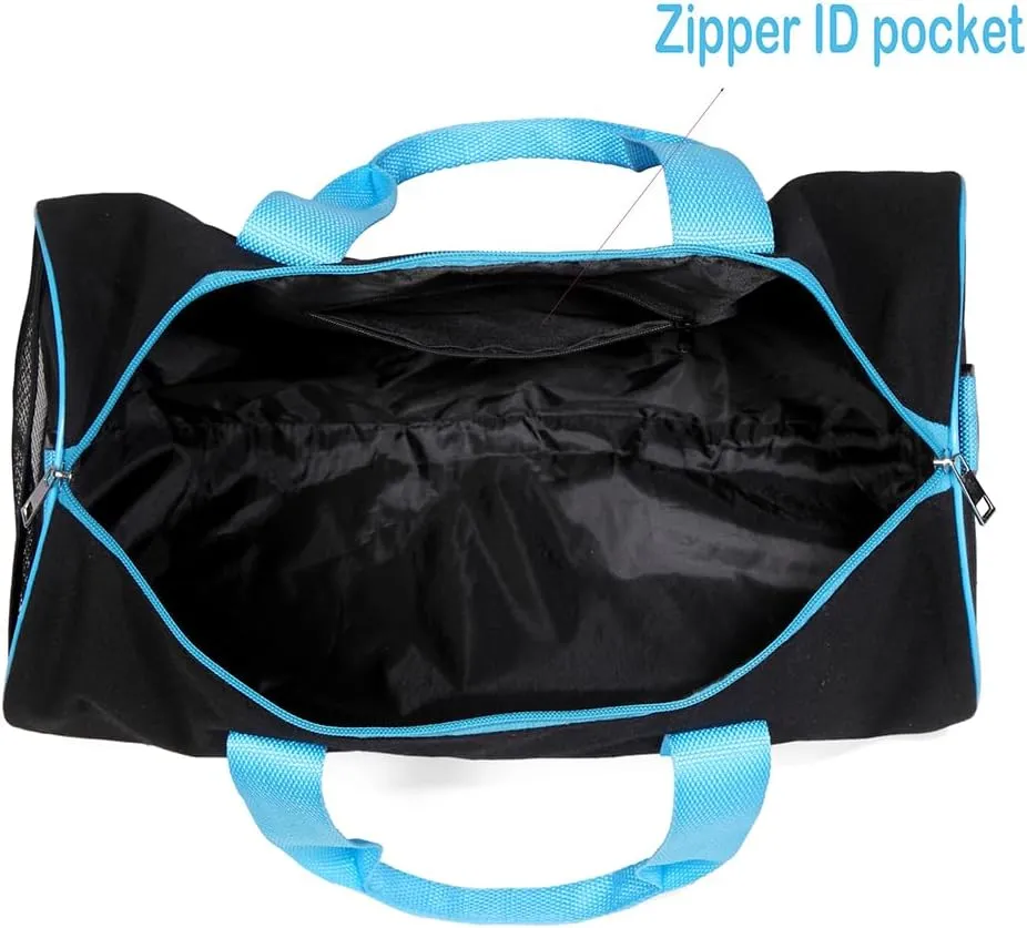 Dance Duffle Bag for Girls, Kids Toy Storage Bag,Weekend Bag,Overnight Bag,Gymnastics bag 17"Lx9"Wx9"H, Blue, Cute