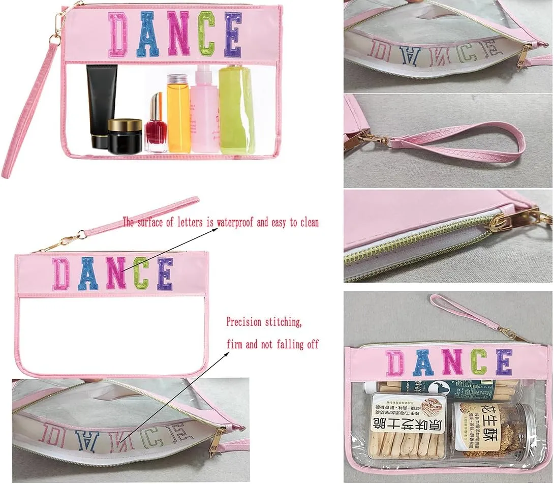 Dance Duffle Bag for Girls, Kids Toy Storage Bag,Weekend Bag,Overnight Bag,Gymnastics bag 17"Lx9"Wx9"H, Blue set-clear letter bag, Cute
