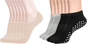 DIBAOLONG 12 packs Women's No Show Socks and Women's Yoga Socks