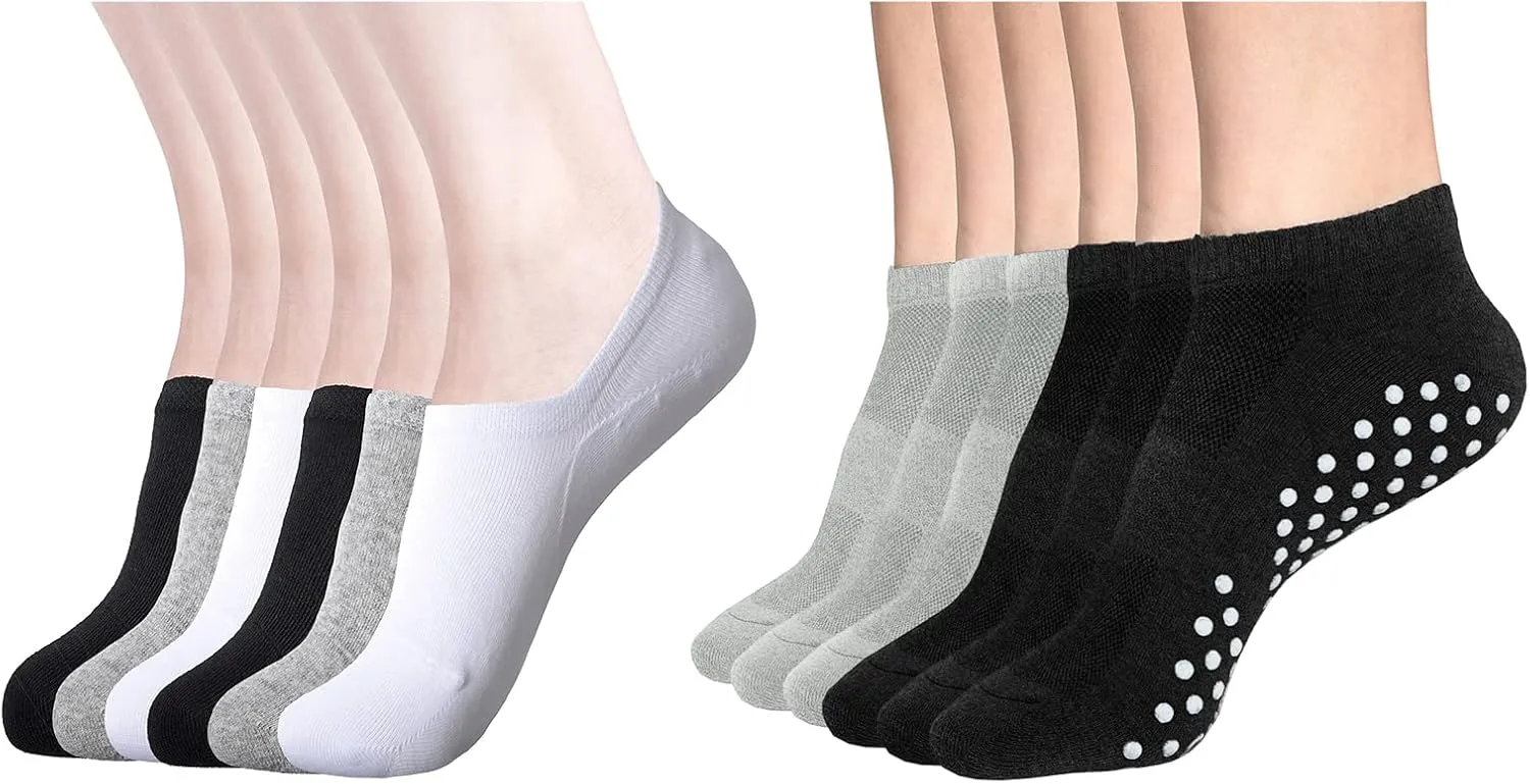 DIBAOLONG 12 packs Women's No Show Socks and Women's Yoga Socks