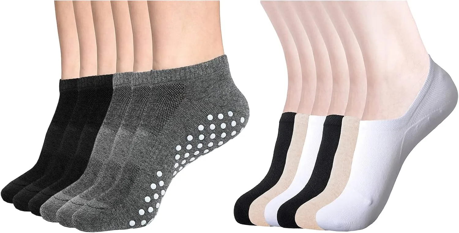 DIBAOLONG 12 packs Women's No Show Socks and Women's Yoga Socks