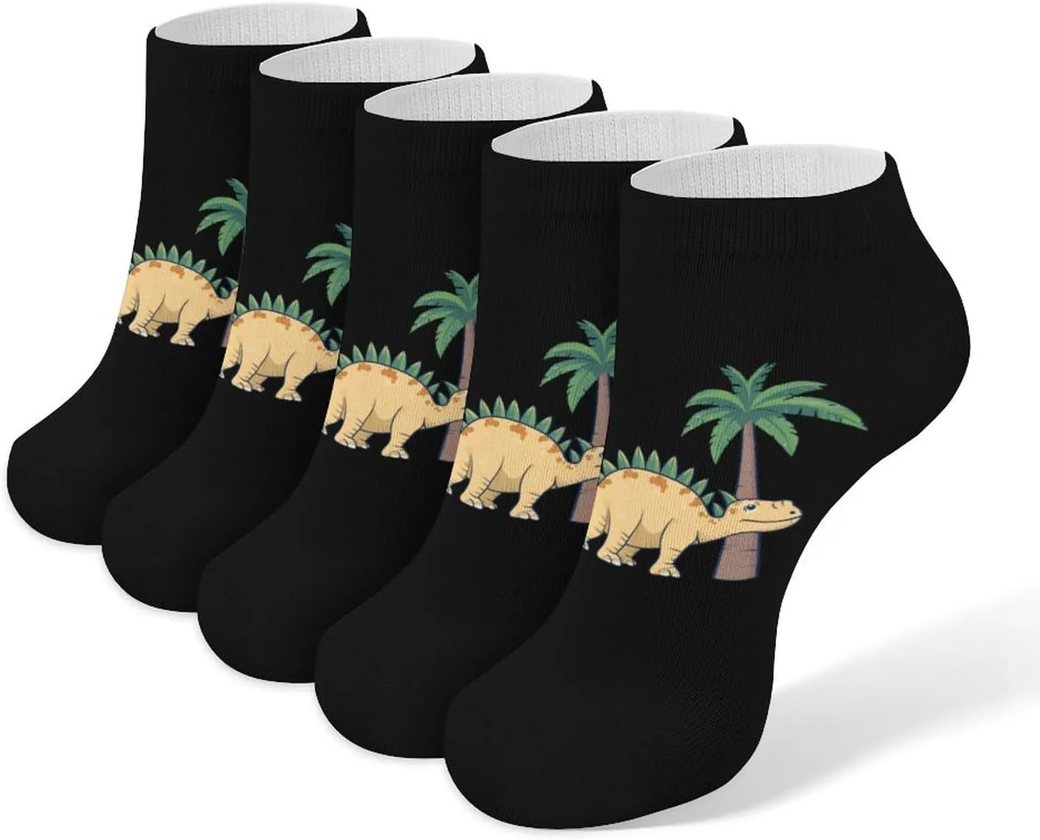 Dinosaur Ankle Socks for Men Women No Show Socks Lightweight Low Cut 5 Pairs