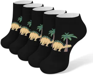 Dinosaur Ankle Socks for Men Women No Show Socks Lightweight Low Cut 5 Pairs