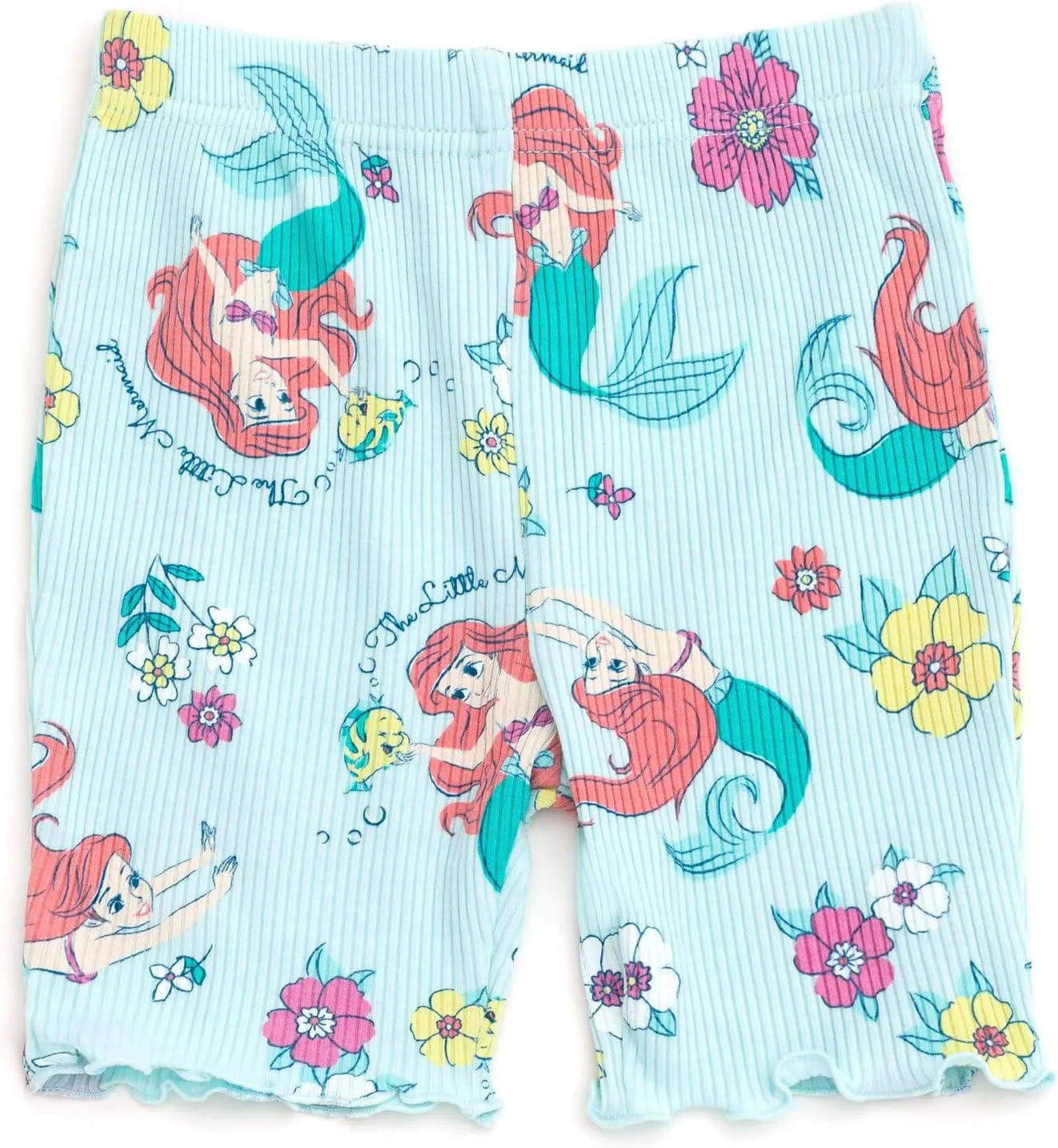 Disney Junior Ribbed Peplum T-Shirt and Bike Shorts Outfit Set Newborn to Big Kid Sizes (0-3 Months - 14-16)