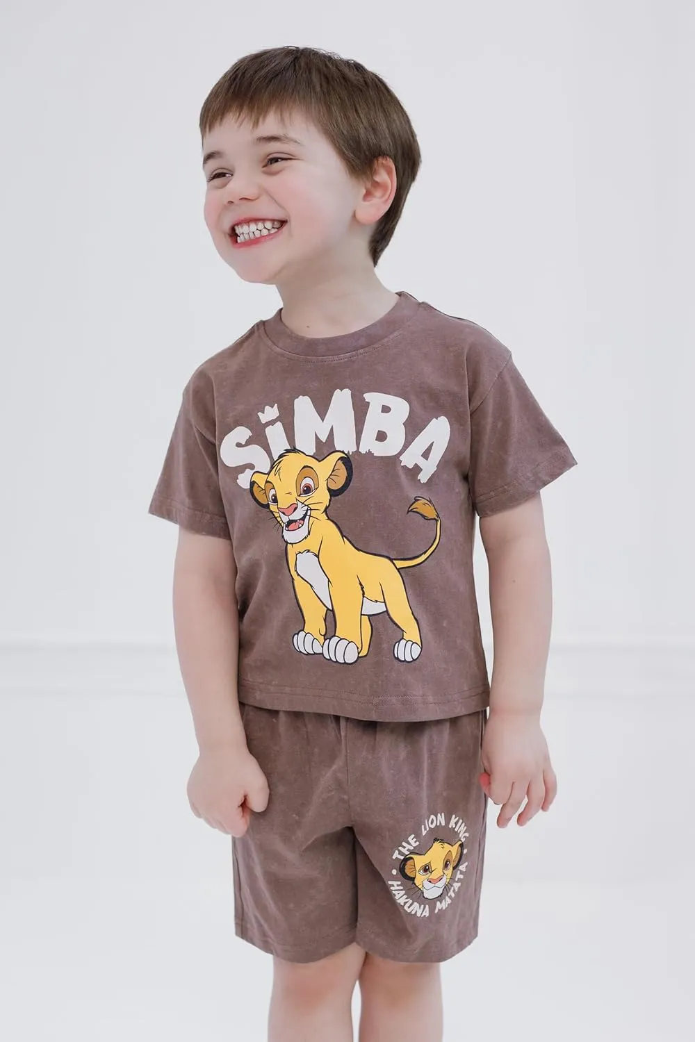 Disney Mickey Mouse Lion King Toy Story Cars French Terry T-Shirt & Shorts Set Infant to Big Kid Sizes (12 Months - 10-12)