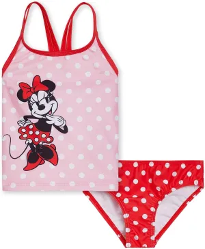 Disney Minnie Mouse Racerback Tankini Top and Bikini Bottom Swim Set Infant to Big Kid