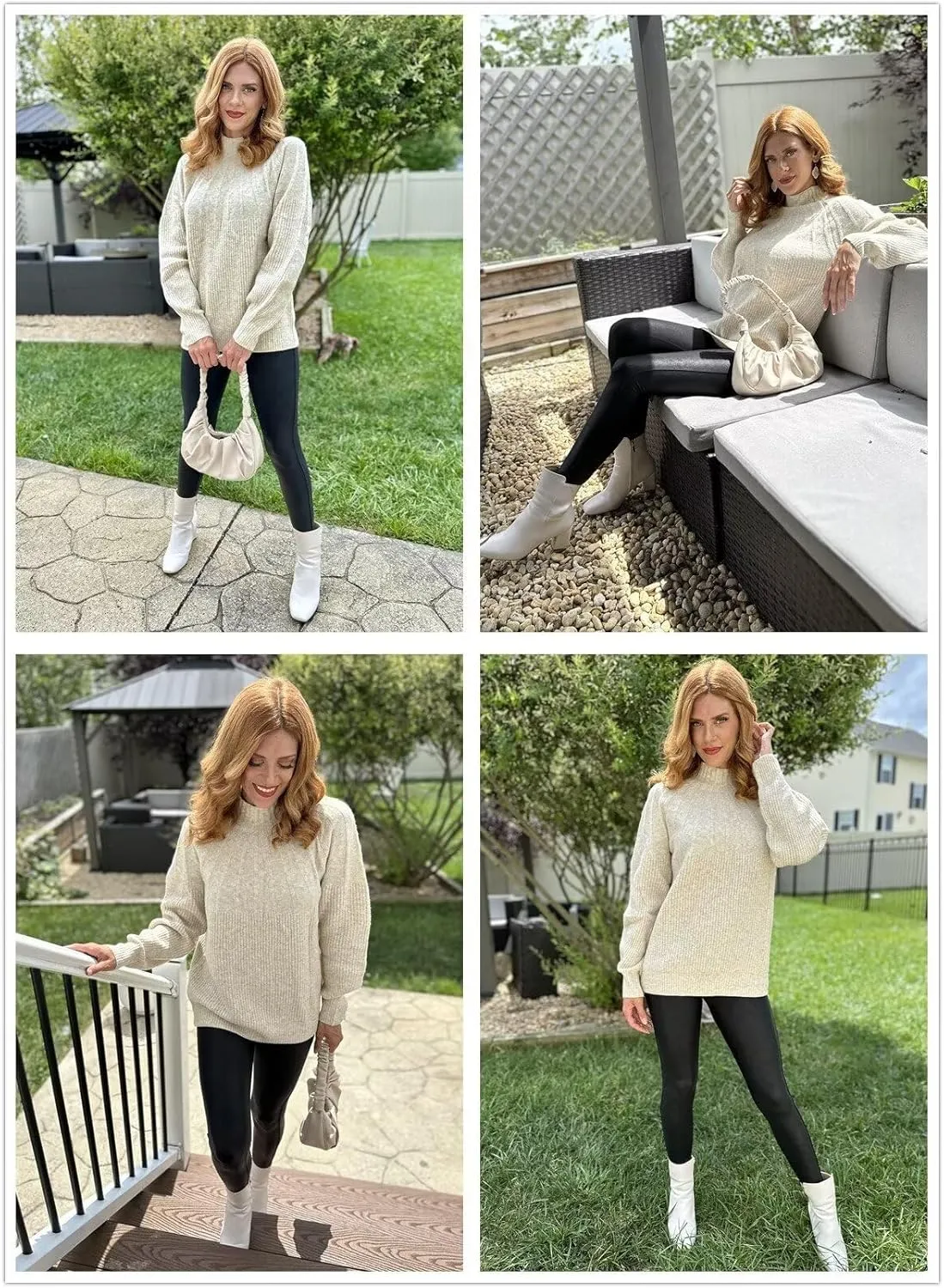 Dokotoo 2024 Winter Fall Turtleneck Sweater High Neck Long Sleeve Oversized Sweaters Pullover Outerwear