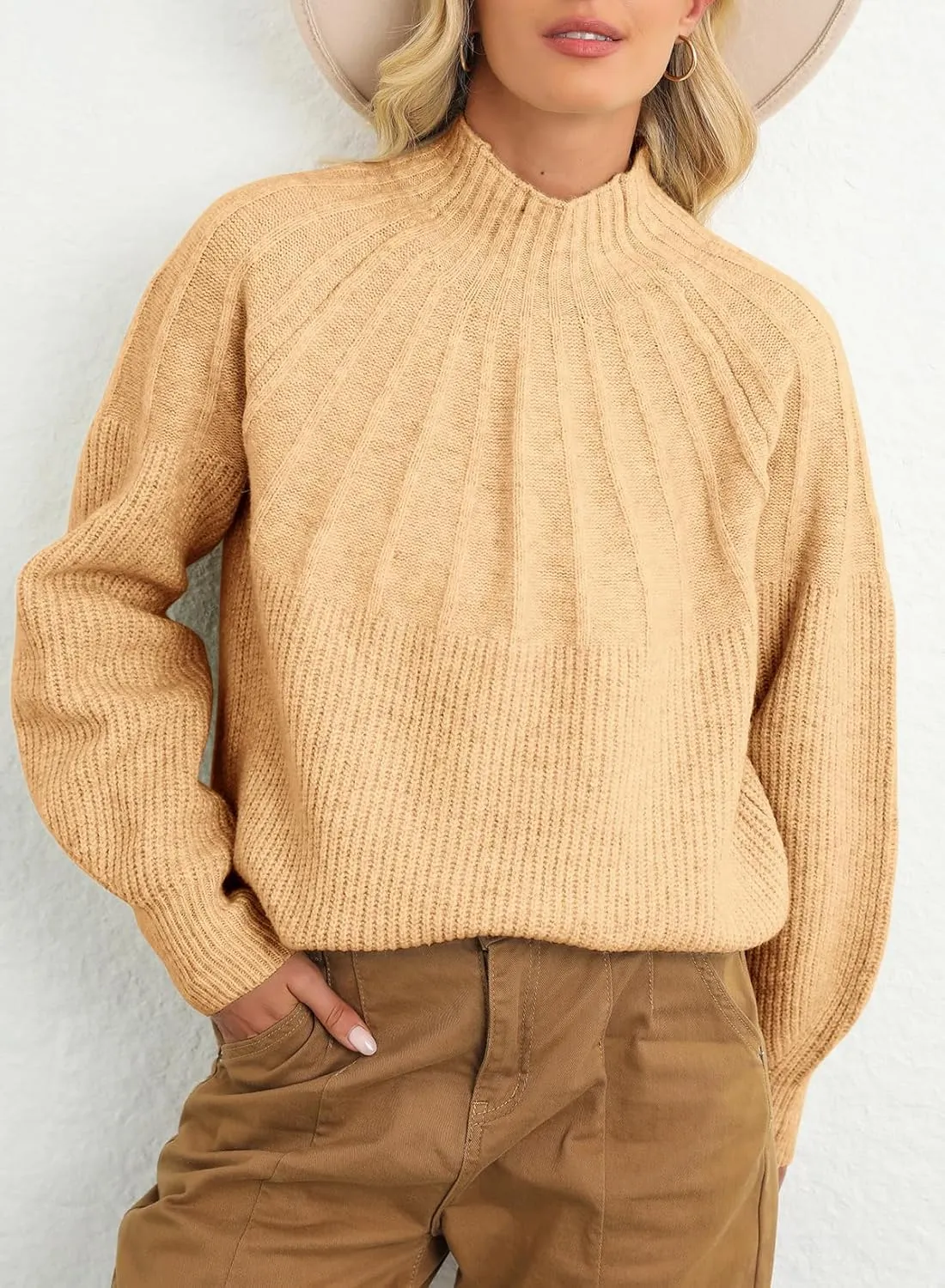 Dokotoo 2024 Winter Fall Turtleneck Sweater High Neck Long Sleeve Oversized Sweaters Pullover Outerwear