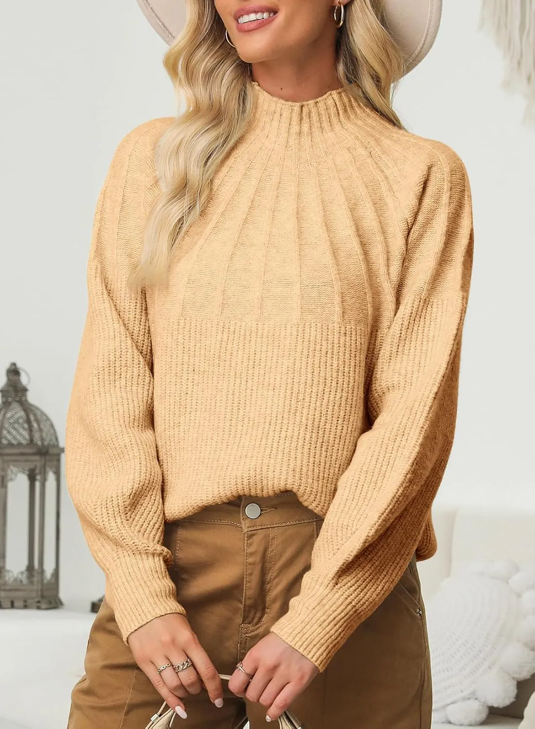 Dokotoo 2024 Winter Fall Turtleneck Sweater High Neck Long Sleeve Oversized Sweaters Pullover Outerwear