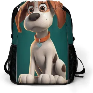 Drawstring Backpack for Men Women Multiple Pockets Sports Backpack A Cartoon Dog Gym Bag for Travel Swim